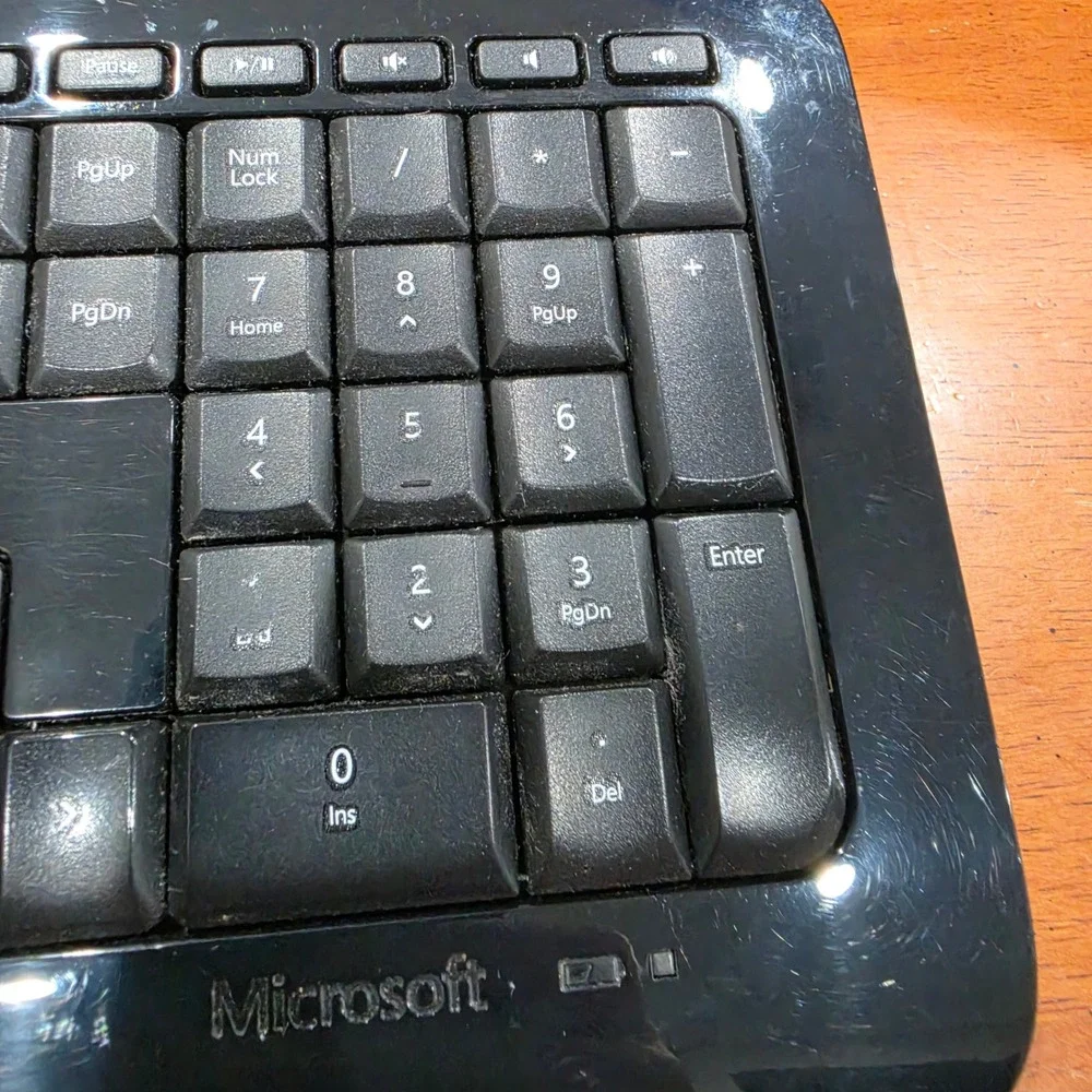 Microsoft Wireless Keyboard 850 Mouse 1000 Set Black USB tested and works